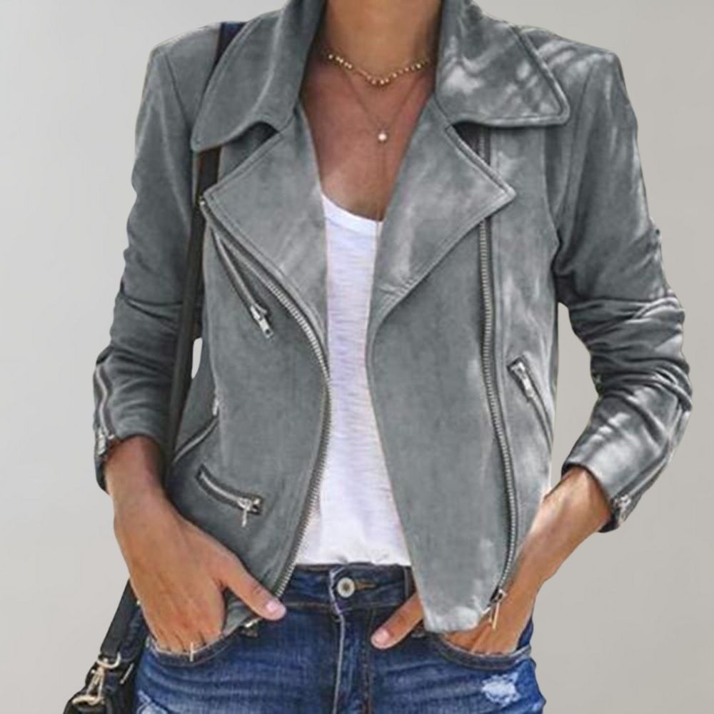 Leren Jas - Dames - Asymmetrisch - Moderne Lederjas - MELAN