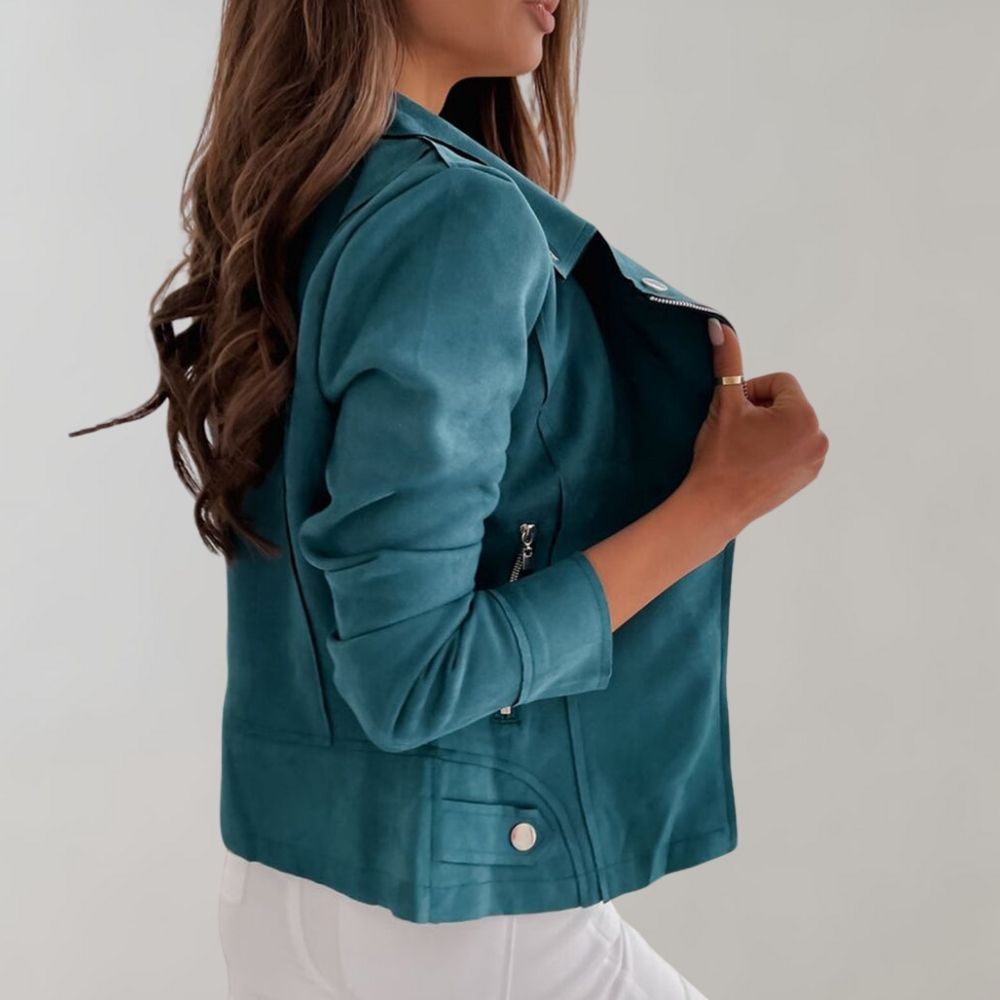 Leren Jas - Dames - Asymmetrisch - Moderne Lederjas - MELAN