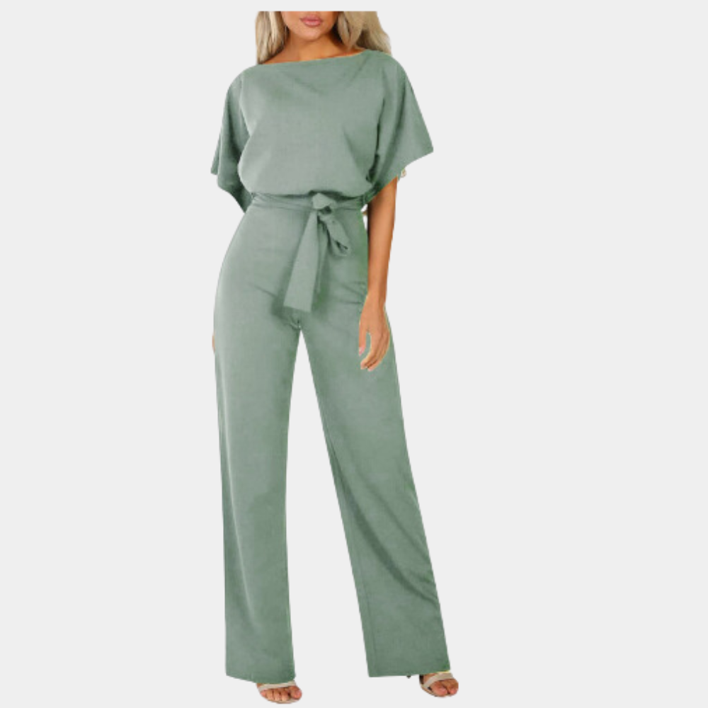 Damesjumpsuit met strikceintuur en elegante pasvorm – ELYNA TIE-WAIST