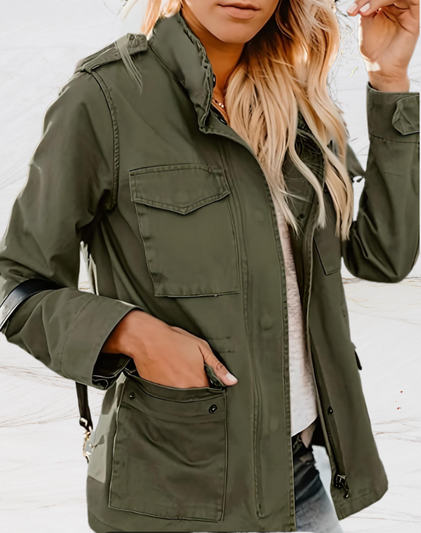 Jas - Dames - Militair Stijl - Militair Jas - Militair Jas