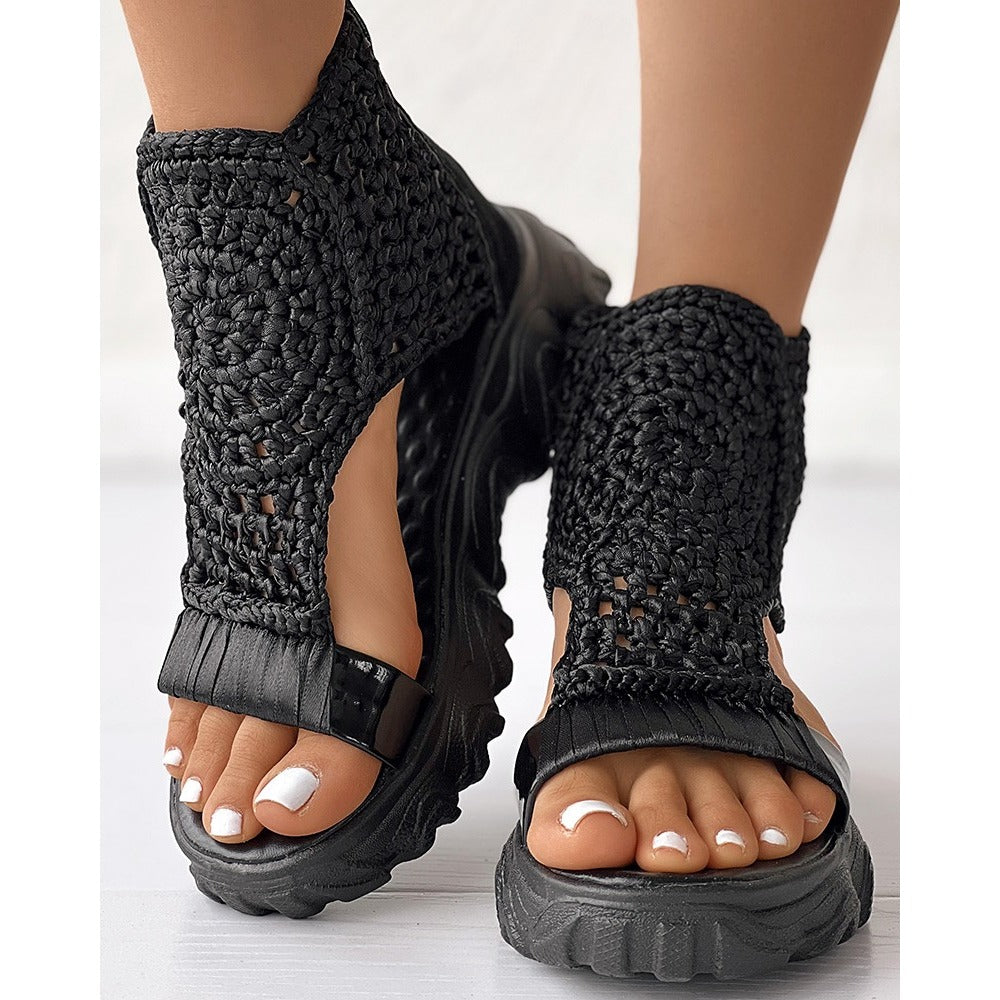 Gevlochten Sandalen - Dames - Schokabsorberende Zolen - Comfortabele Schoenen - ZOMERGENOT