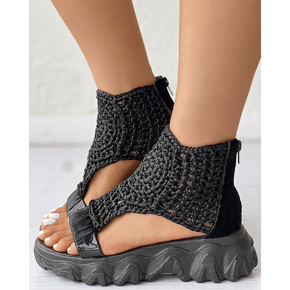 Gevlochten Sandalen - Dames - Schokabsorberende Zolen - Comfortabele Schoenen - ZOMERGENOT