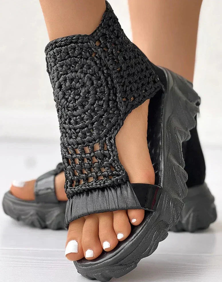 Vrouwen - Gevlochten Sandalen - Gepolsterde Zool - Boho Chic - STIJL & COMFORT