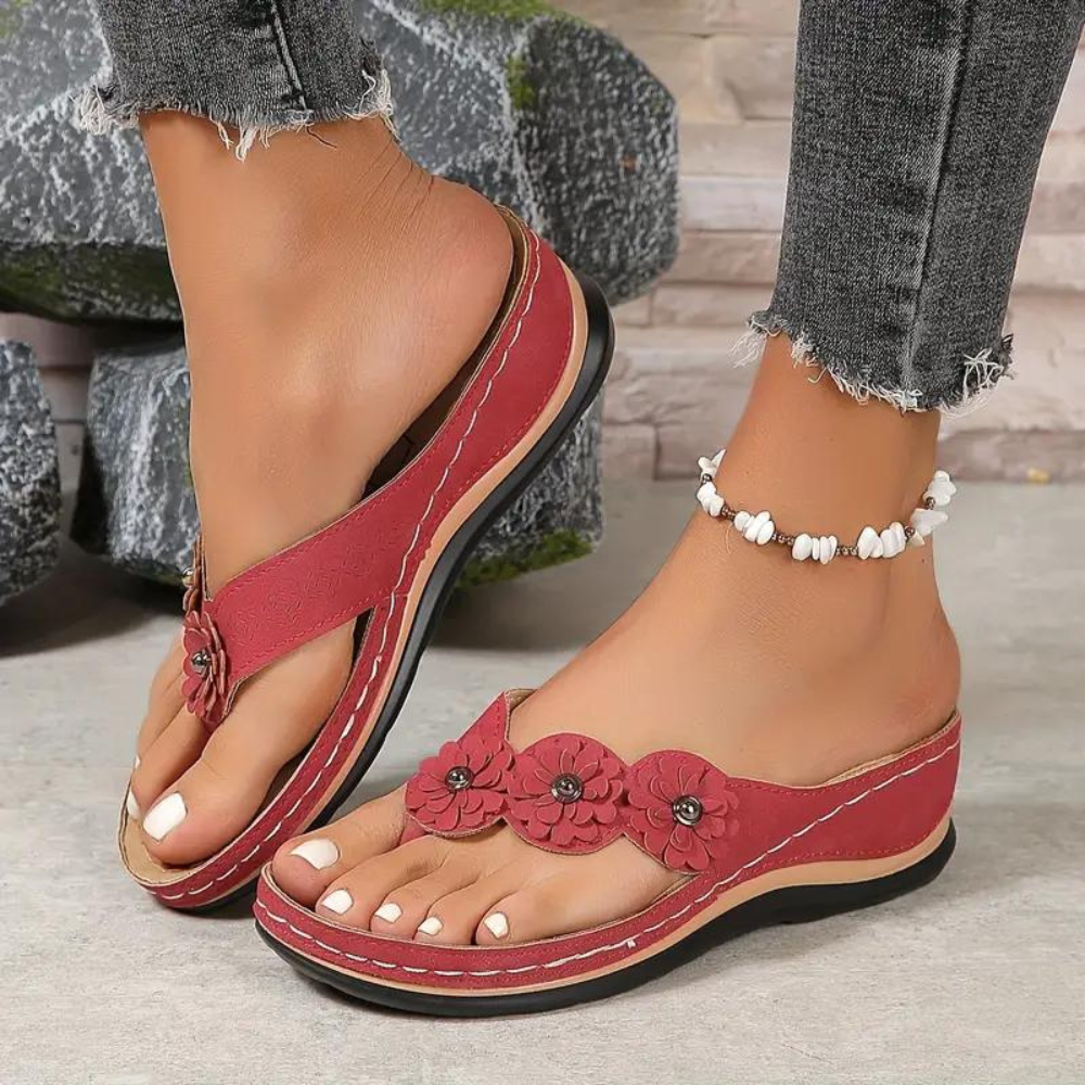 Zomerse dames sandalen met bloemen en comfortabel voetbed – FLORÈLLE BLOOM
