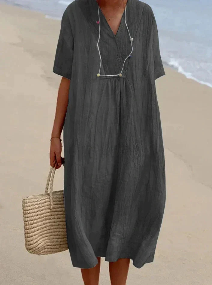 Stijlvolle zomerse damesjurk met losse pasvorm – ElaraFleur Dress