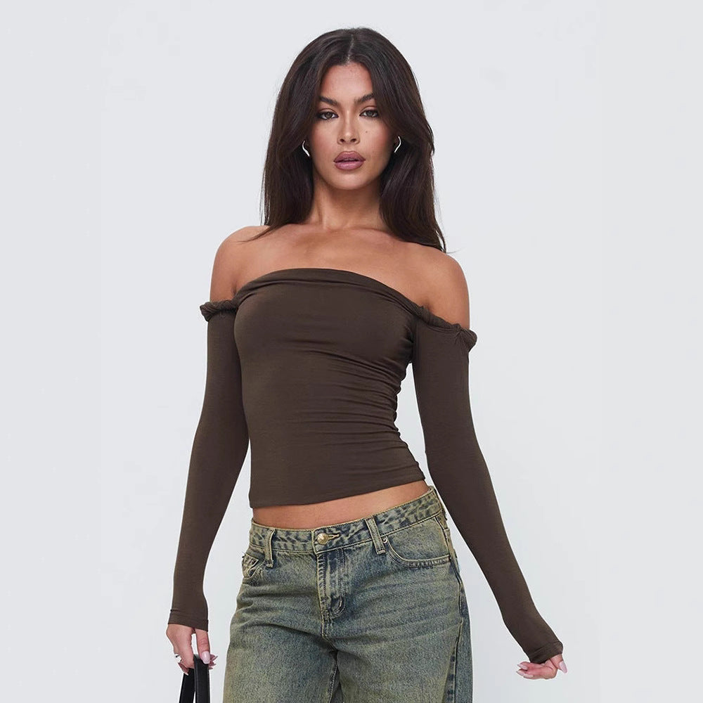 Dames - Off-shoulder Top - Lange Mouwen - Trendy Fashion voor Elke Gelegenheid