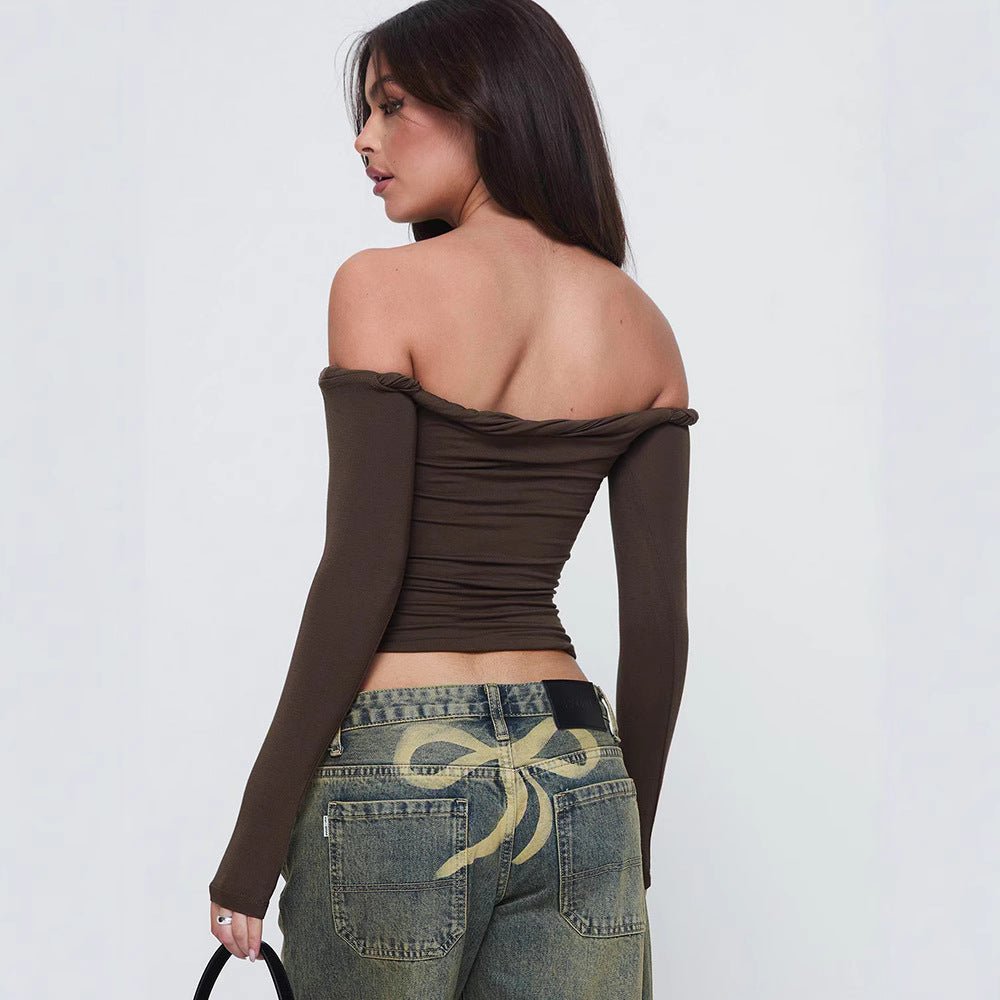Dames - Off-shoulder Top - Lange Mouwen - Trendy Fashion voor Elke Gelegenheid