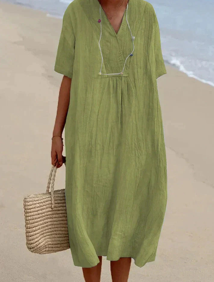Stijlvolle zomerse damesjurk met losse pasvorm – ElaraFleur Dress