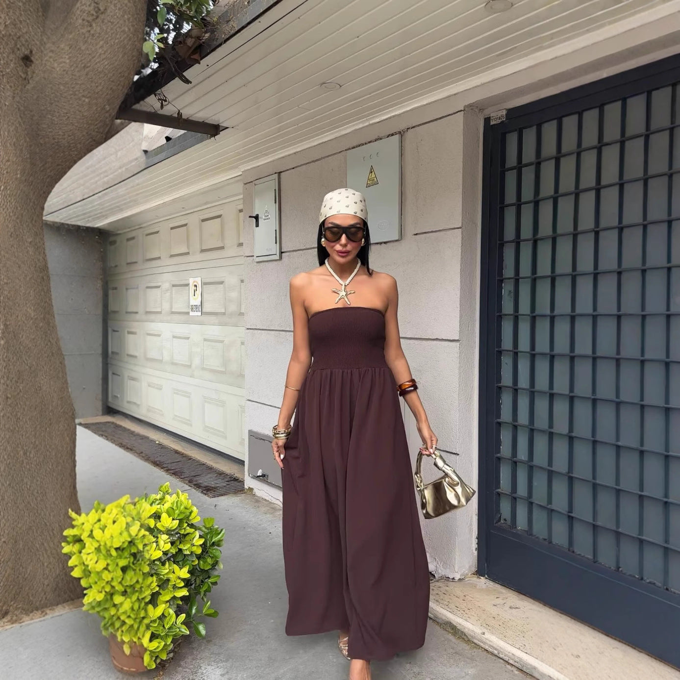 Strapless Damesjurk - Vrouwen - Smocktop - Zomerse Elegantie - Elia