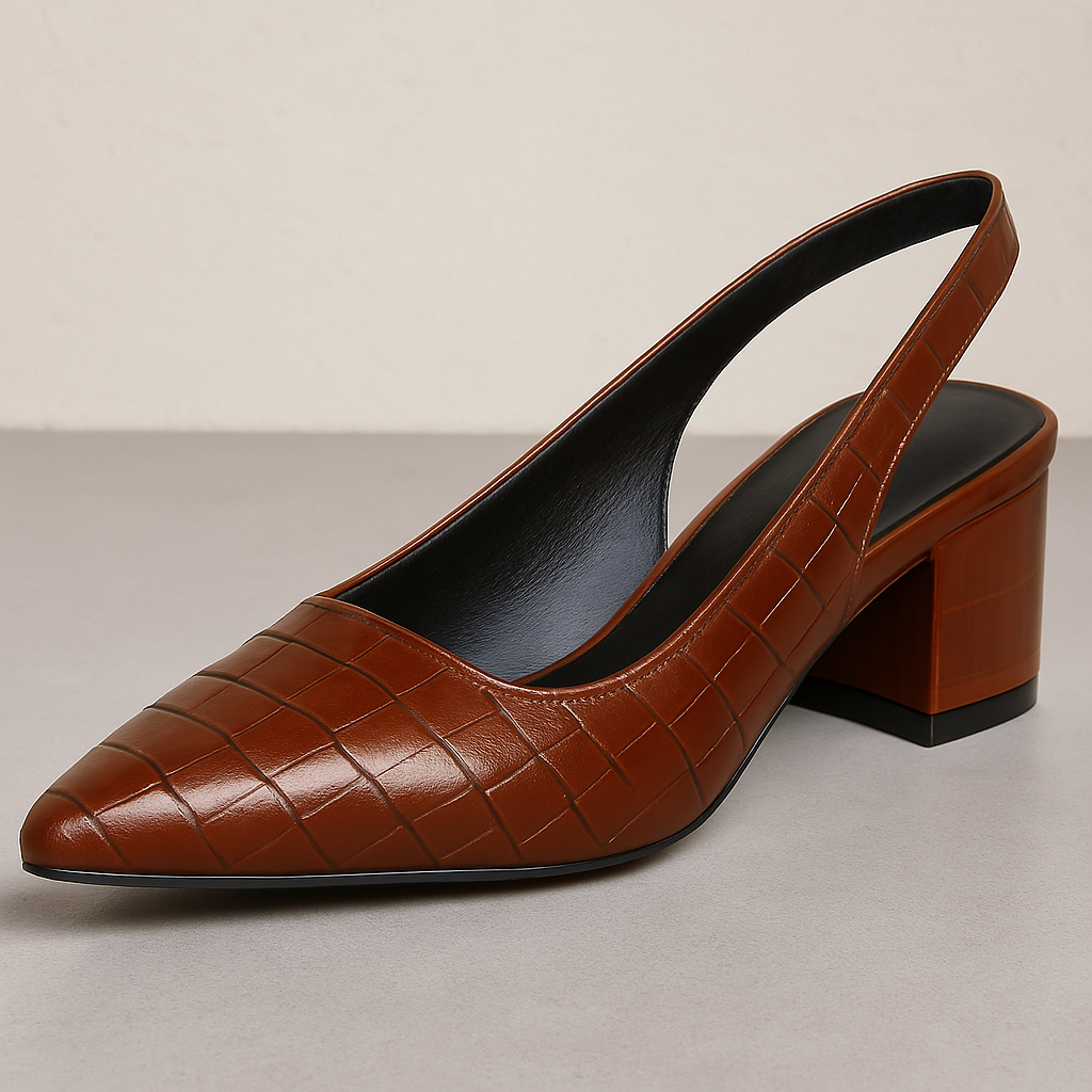 Dames - Slingback Pumps - Krokodillenleerlook - Elegante Schoenen - MODERNE STIJL