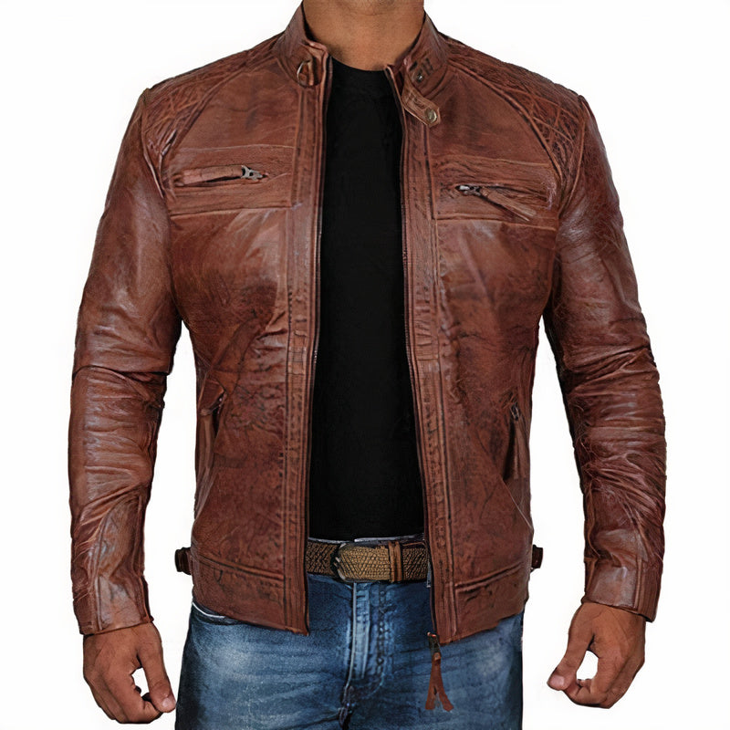 Motorjas - Heren - Robuust Materiaal - Ritszakken - Nova
