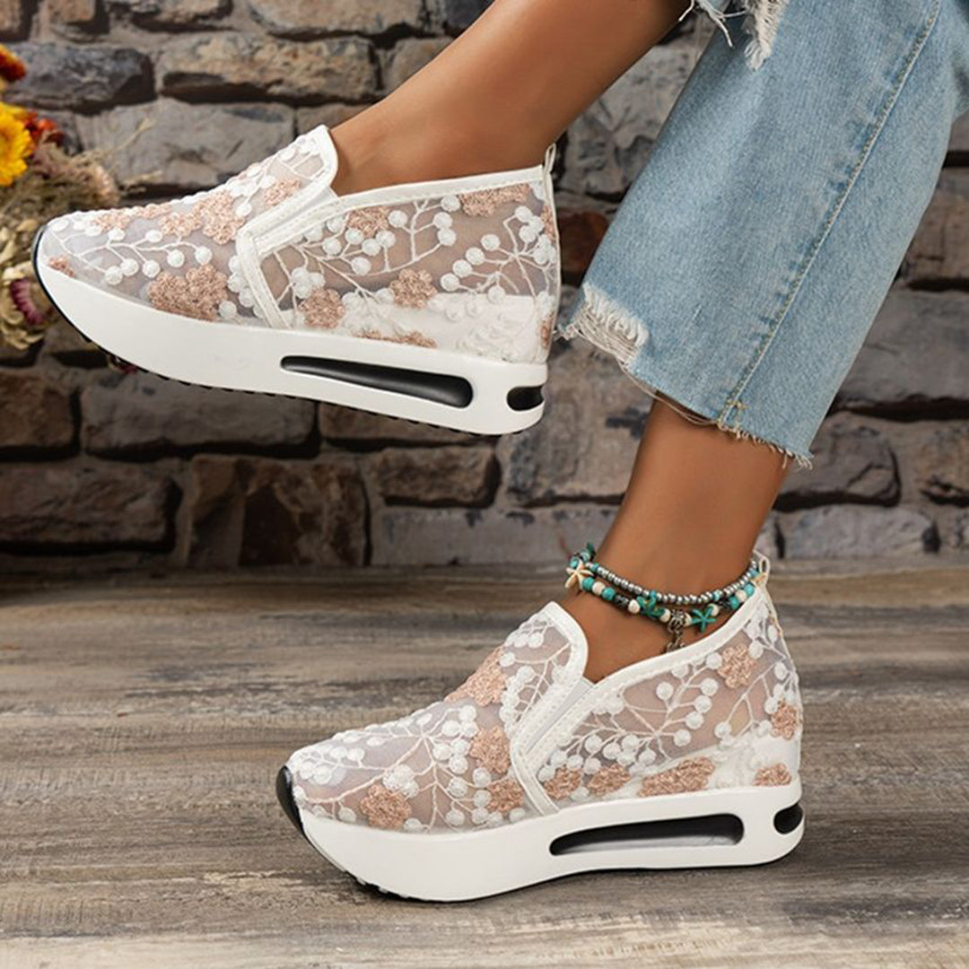 Sneakers - Vrouwen - Kant Bloemenprint - Comfort Stijl - LUNA