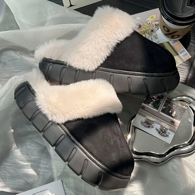 Dames - Luxe Pantoffels - Imitatiebont - Comfortabele Slaapkamer Slippers