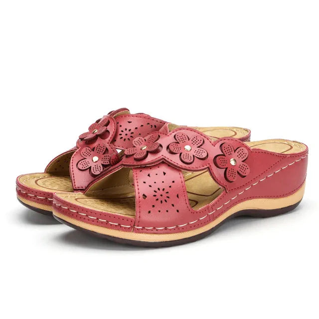 Orthopedische dames sandalen met bloemenmotief en stevig voetbed – FLORA COMFORT