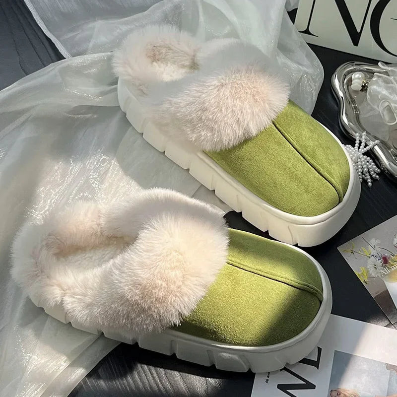 Dames - Luxe Pantoffels - Imitatiebont - Comfortabele Slaapkamer Slippers