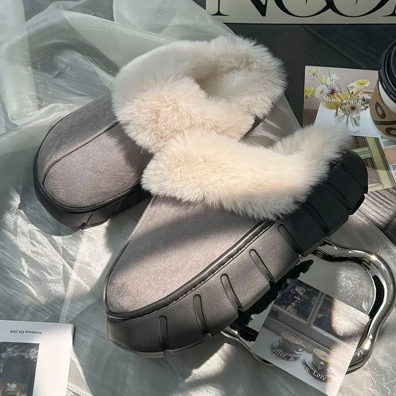 Dames - Luxe Pantoffels - Imitatiebont - Comfortabele Slaapkamer Slippers