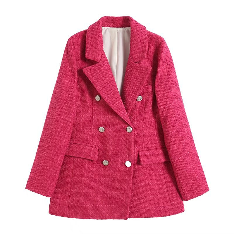 Blazer - Dames - Gestructureerde Stof - Stijlvolle Buitenwear - THAÏNA