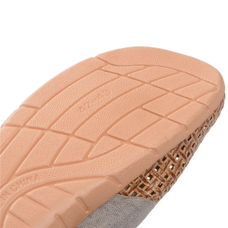 Uniseks - Geweven Linnen Pantoffels - Ademend en Lichtgewicht - Comfortabele Boho-Stijl - WILLOW