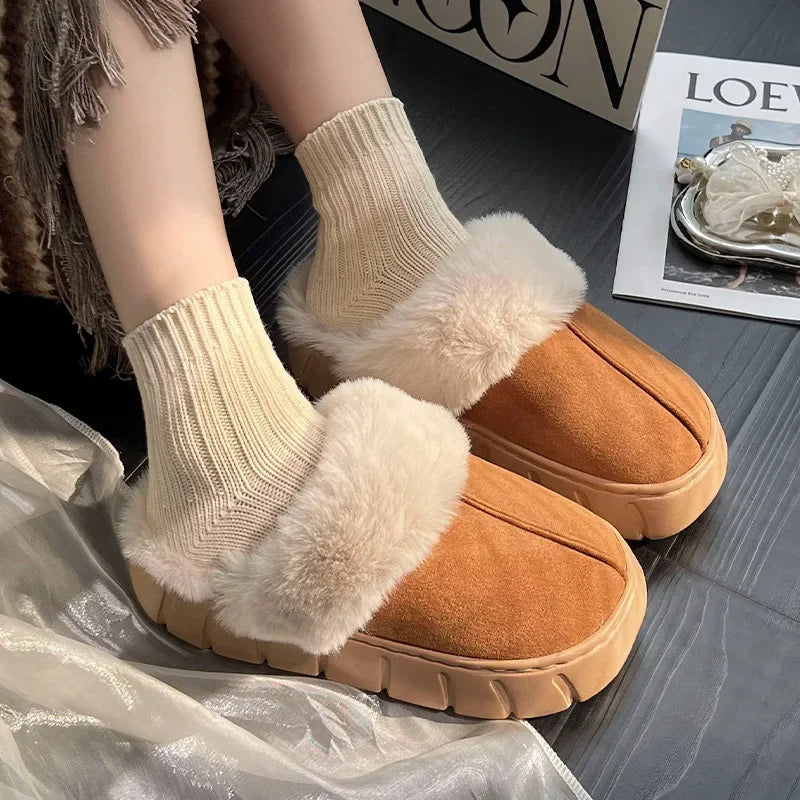 Dames - Luxe Pantoffels - Imitatiebont - Comfortabele Slaapkamer Slippers