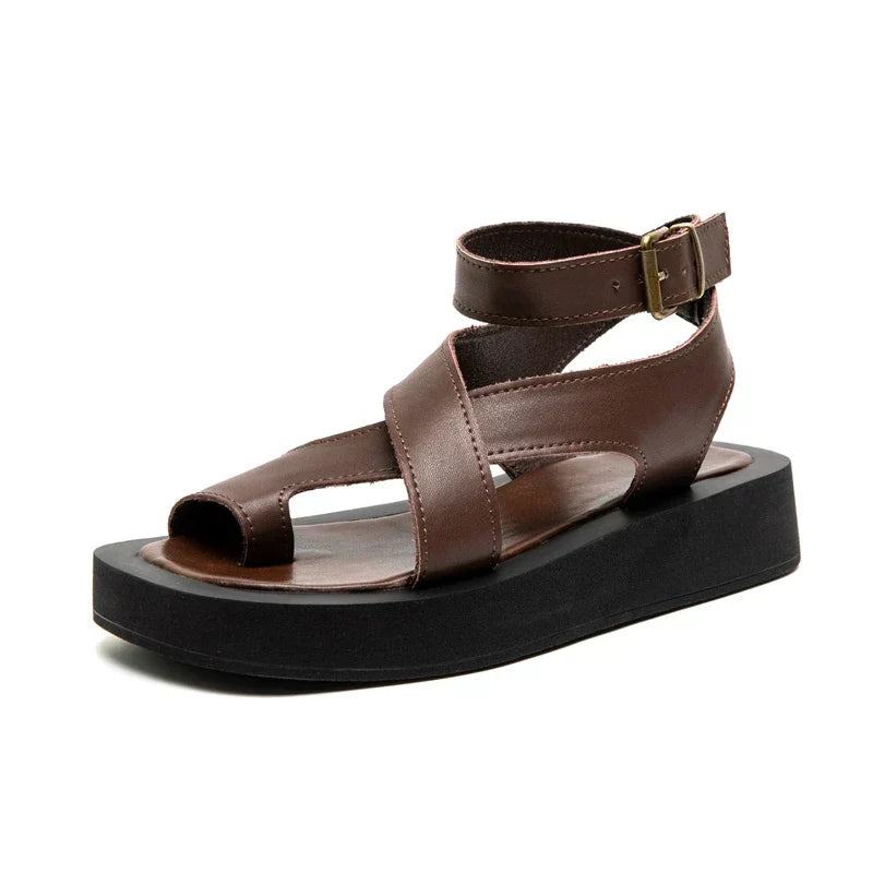Comfortabele platform sandalen met bandjes en verstelbare enkelriem – LUNIA RISE