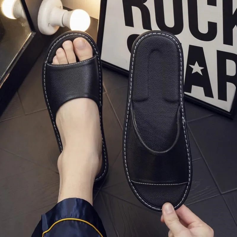 Unisex - Leren Slippers - Comfortabel Leer - Duurzame Sandalen - Luxe Comfort Slippers