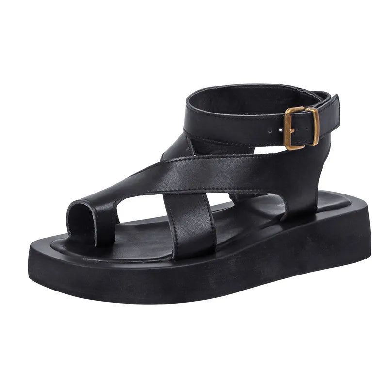 Comfortabele platform sandalen met bandjes en verstelbare enkelriem – LUNIA RISE