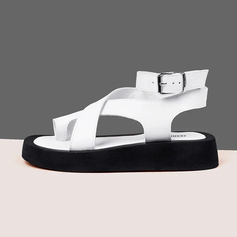 Comfortabele platform sandalen met bandjes en verstelbare enkelriem – LUNIA RISE