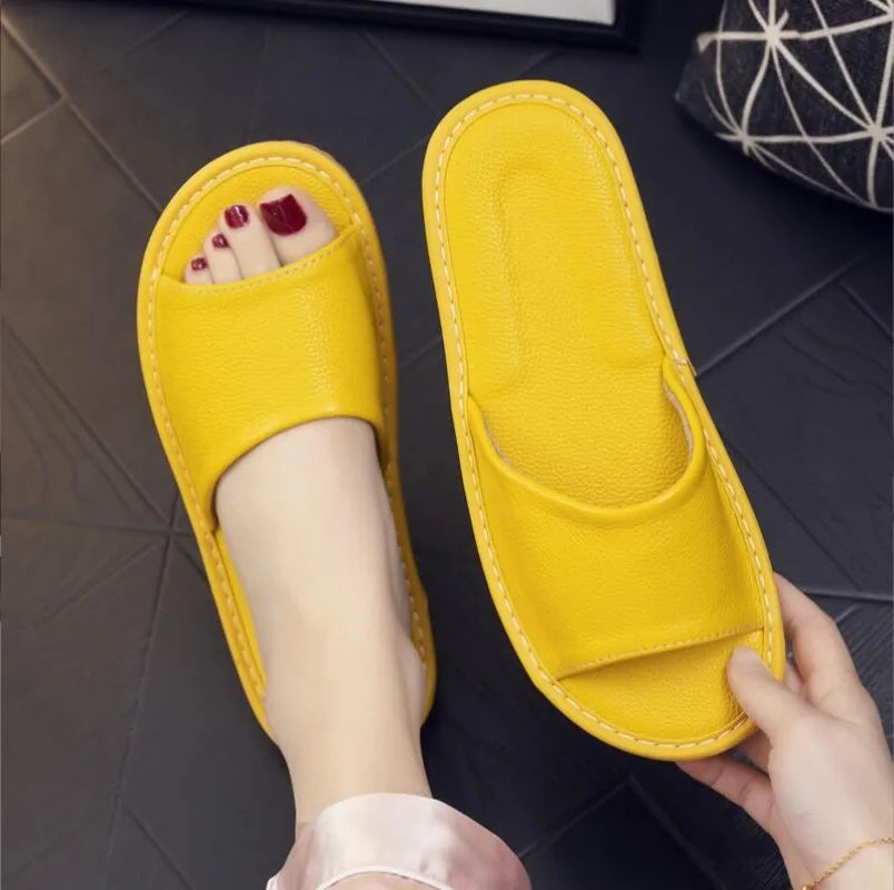 Unisex - Leren Slippers - Comfortabel Leer - Duurzame Sandalen - Luxe Comfort Slippers