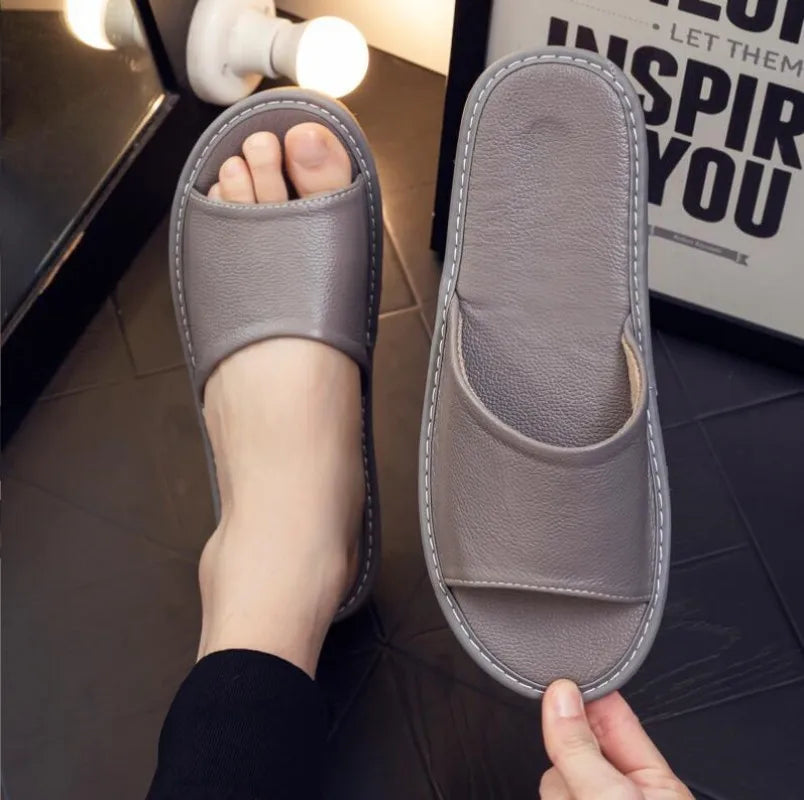 Unisex - Leren Slippers - Comfortabel Leer - Duurzame Sandalen - Luxe Comfort Slippers