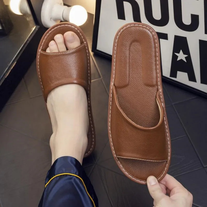Unisex - Leren Slippers - Comfortabel Leer - Duurzame Sandalen - Luxe Comfort Slippers