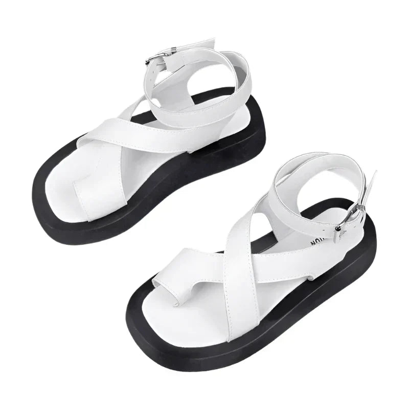 Comfortabele platform sandalen met bandjes en verstelbare enkelriem – LUNIA RISE
