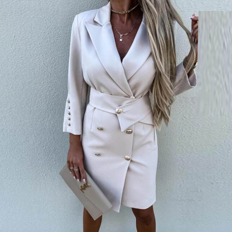 Dames - Elegante Kantoorjurk - Stijlvol en Comfortabel - Professionele Werkkleding - AMRYN