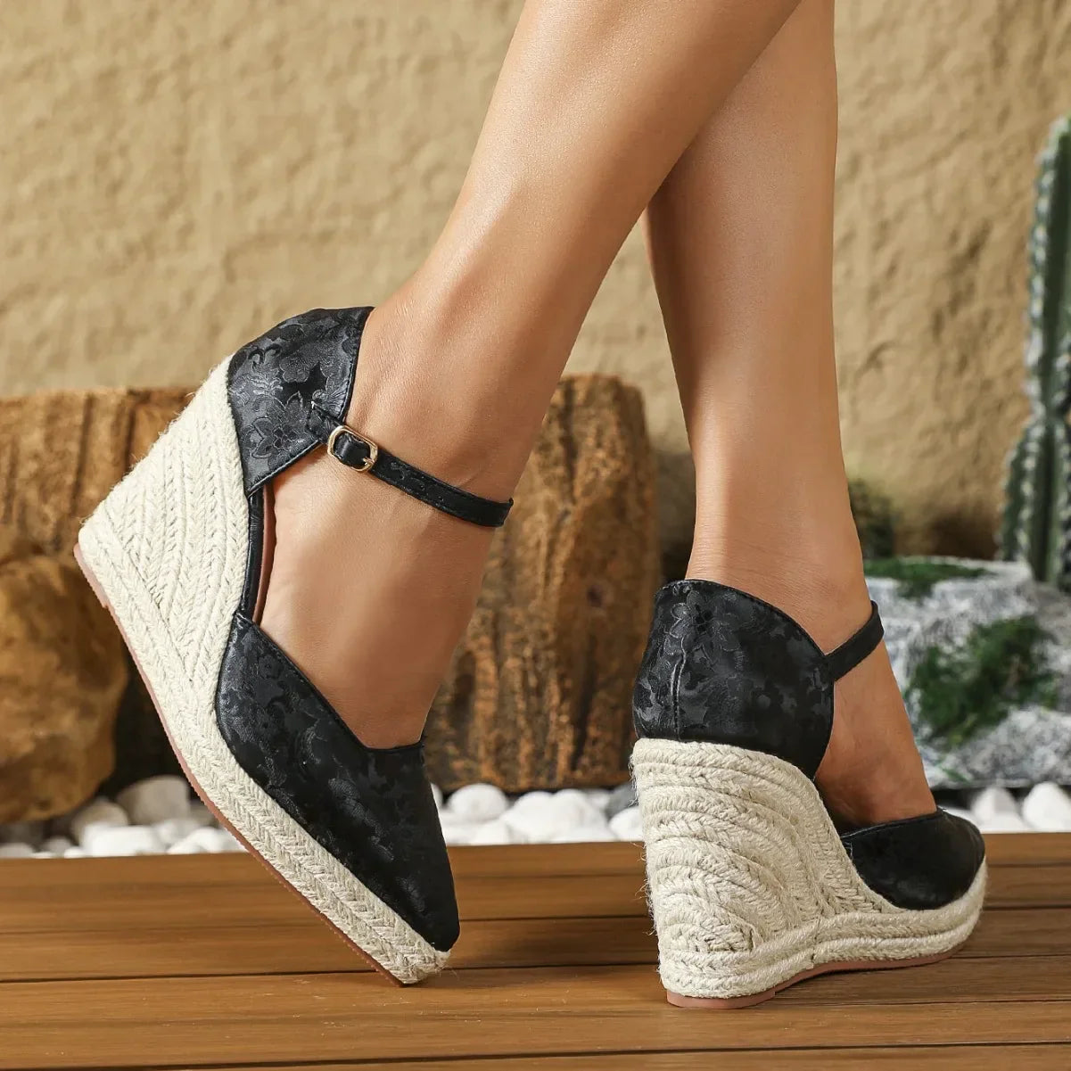 Vrouwen - Boho Sleehak Sandalen - Hoogwaardig PU-Leer - Comfortabele Zomerschoenen - RALUCA