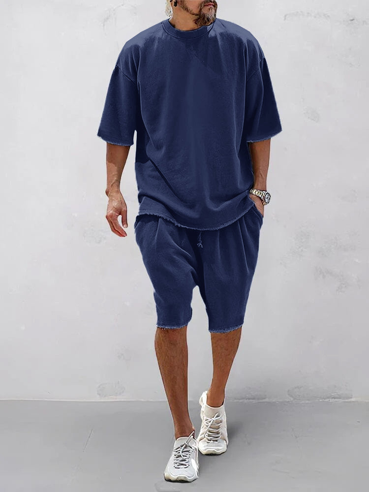 Heren - Casual Loose Fit Sportset - Ademend Materiaal - Zomer Activewear - COMFORTSET