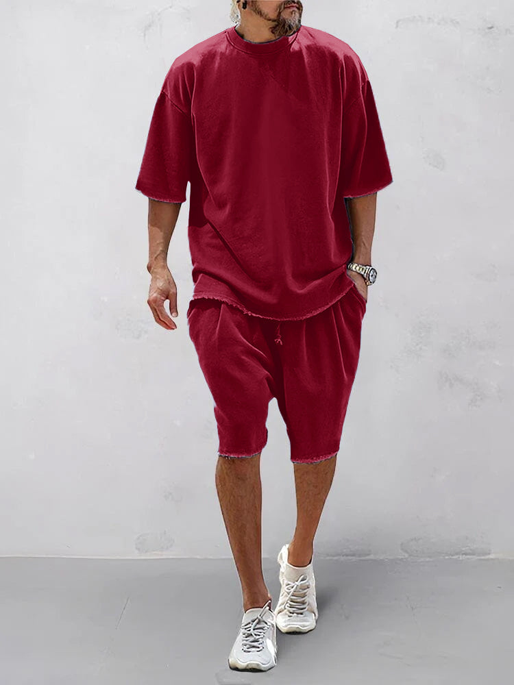 Heren - Casual Loose Fit Sportset - Ademend Materiaal - Zomer Activewear - COMFORTSET