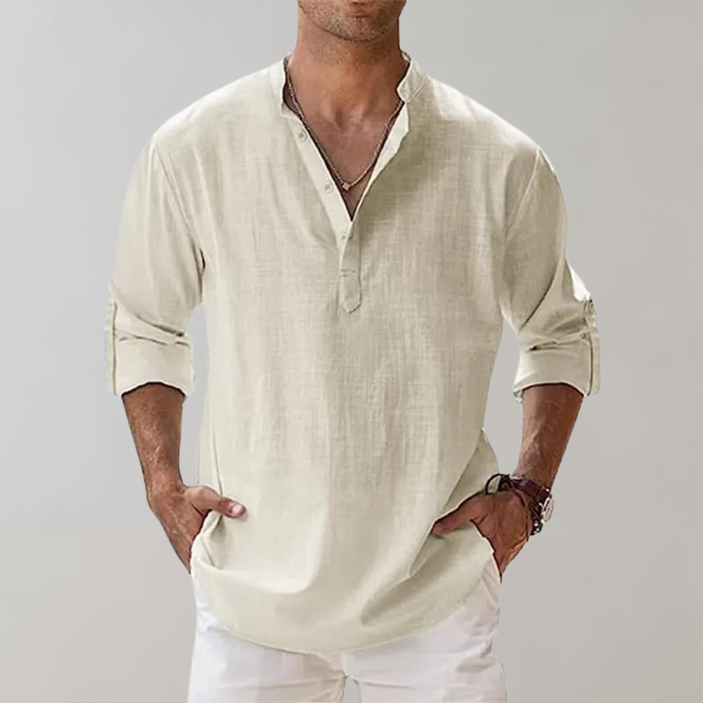 Sander | Oversized Linnen Overhemd voor Mannen met Relaxte Pasvorm 8