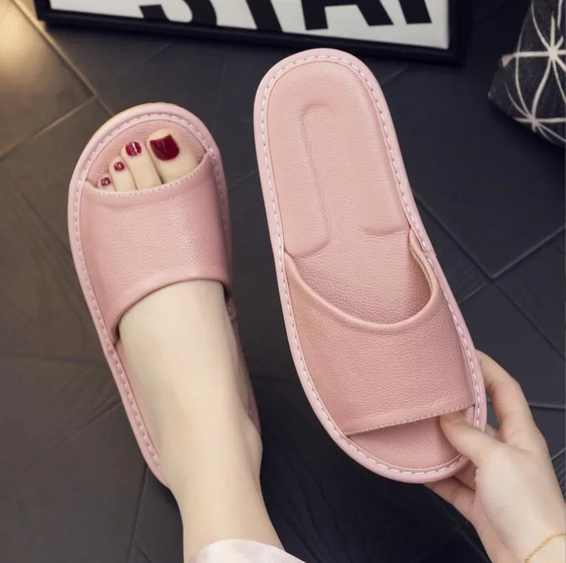 Unisex - Leren Slippers - Comfortabel Leer - Duurzame Sandalen - Luxe Comfort Slippers