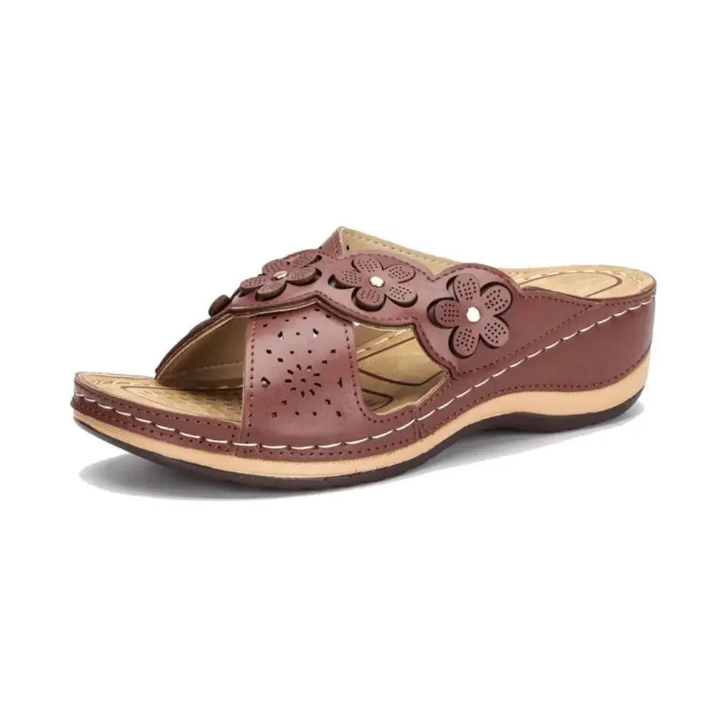 Orthopedische dames sandalen met bloemenmotief en stevig voetbed – FLORA COMFORT
