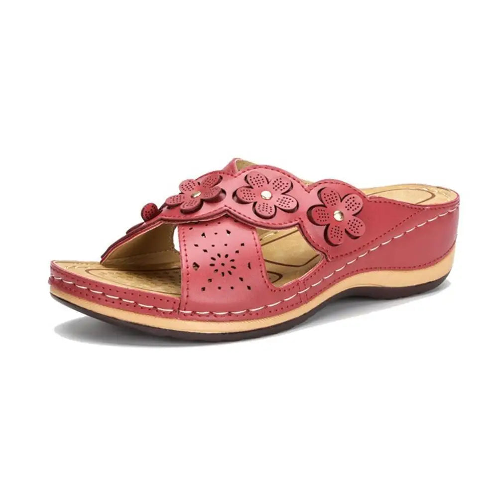 Orthopedische sandalen voor dames met stevig voetbed en bloemendetail – FlorivaBloom