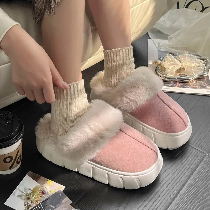 Dames - Luxe Pantoffels - Imitatiebont - Comfortabele Slaapkamer Slippers