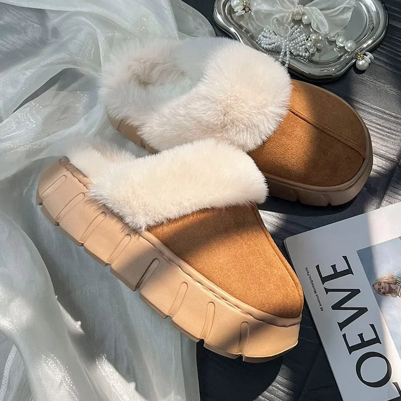 Dames - Luxe Pantoffels - Imitatiebont - Comfortabele Slaapkamer Slippers