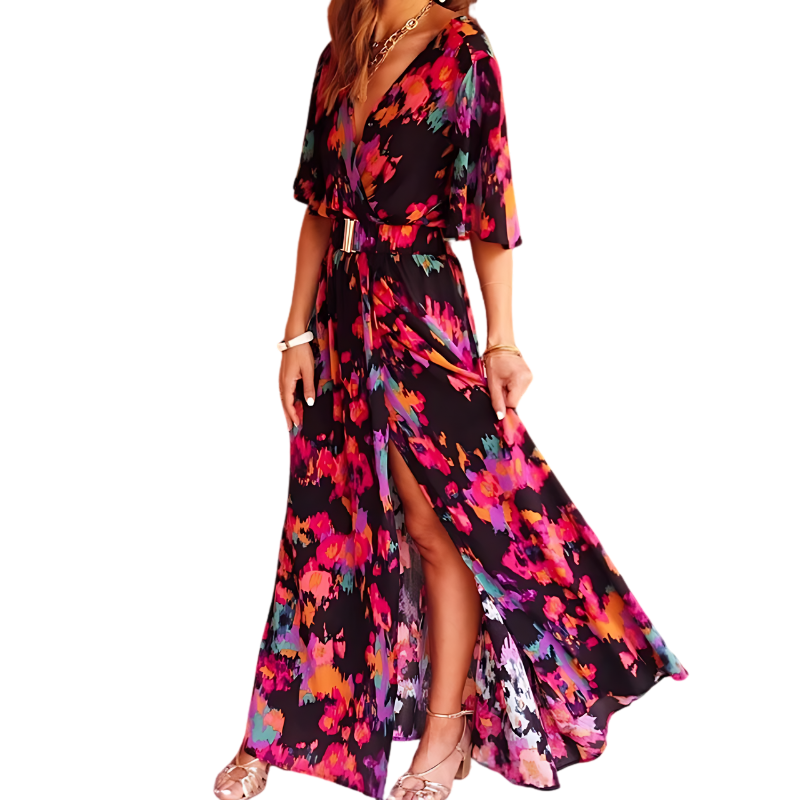 Sophie | Lange Zomerjurk Dames met Hoge Split en Boho Stijl 6