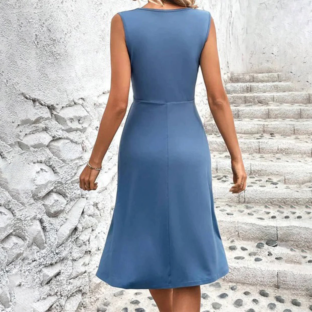 Sophie | Midi Zomerjurk Knielengte voor Dames in Blauw en Lichtblauw 8
