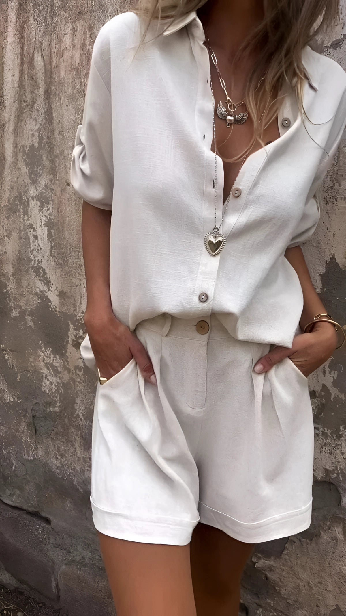 Vrouwen - Casual 2-delige Zomeroutfit - Comfortabel Materiaal - Dagelijks Gebruik - ELEGANTE MARNA