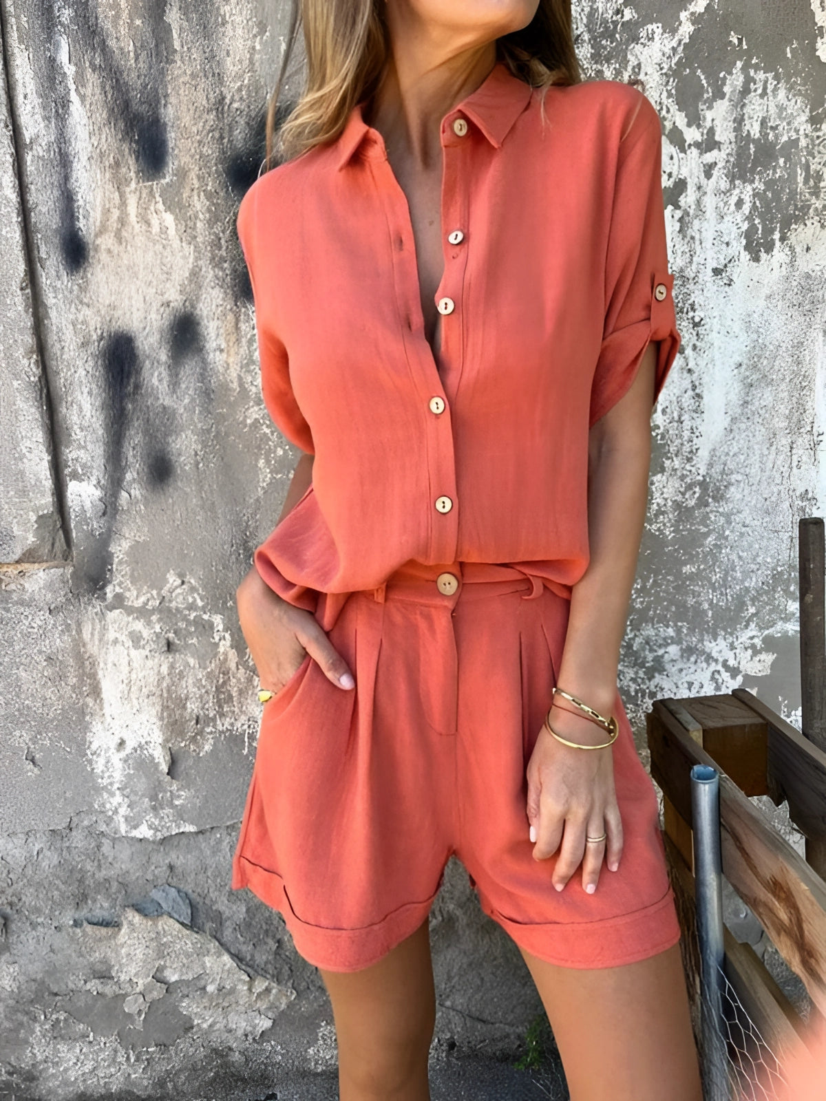Vrouwen - Casual 2-delige Zomeroutfit - Comfortabel Materiaal - Dagelijks Gebruik - ELEGANTE MARNA