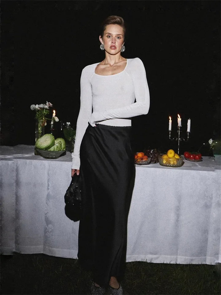 Maxirok - Dames - Vloeiende Stof - Elegant Silhouet - KAROLINE DESIGN