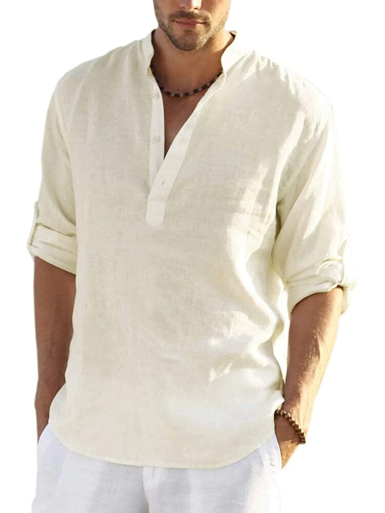 Heren - Ademend T-Shirt - Katoen Linnen Mix - Casual Strandkleding - BREEZE SHIRT