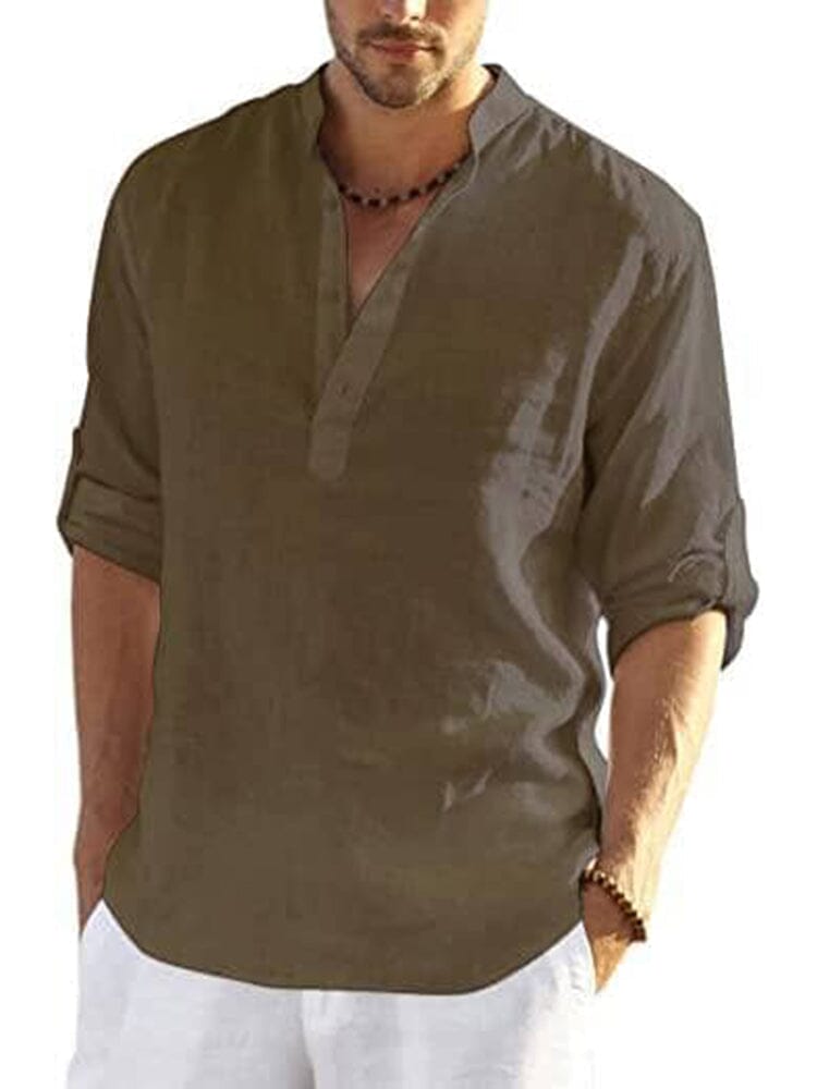 Heren - Ademend T-Shirt - Katoen Linnen Mix - Casual Strandkleding - BREEZE SHIRT
