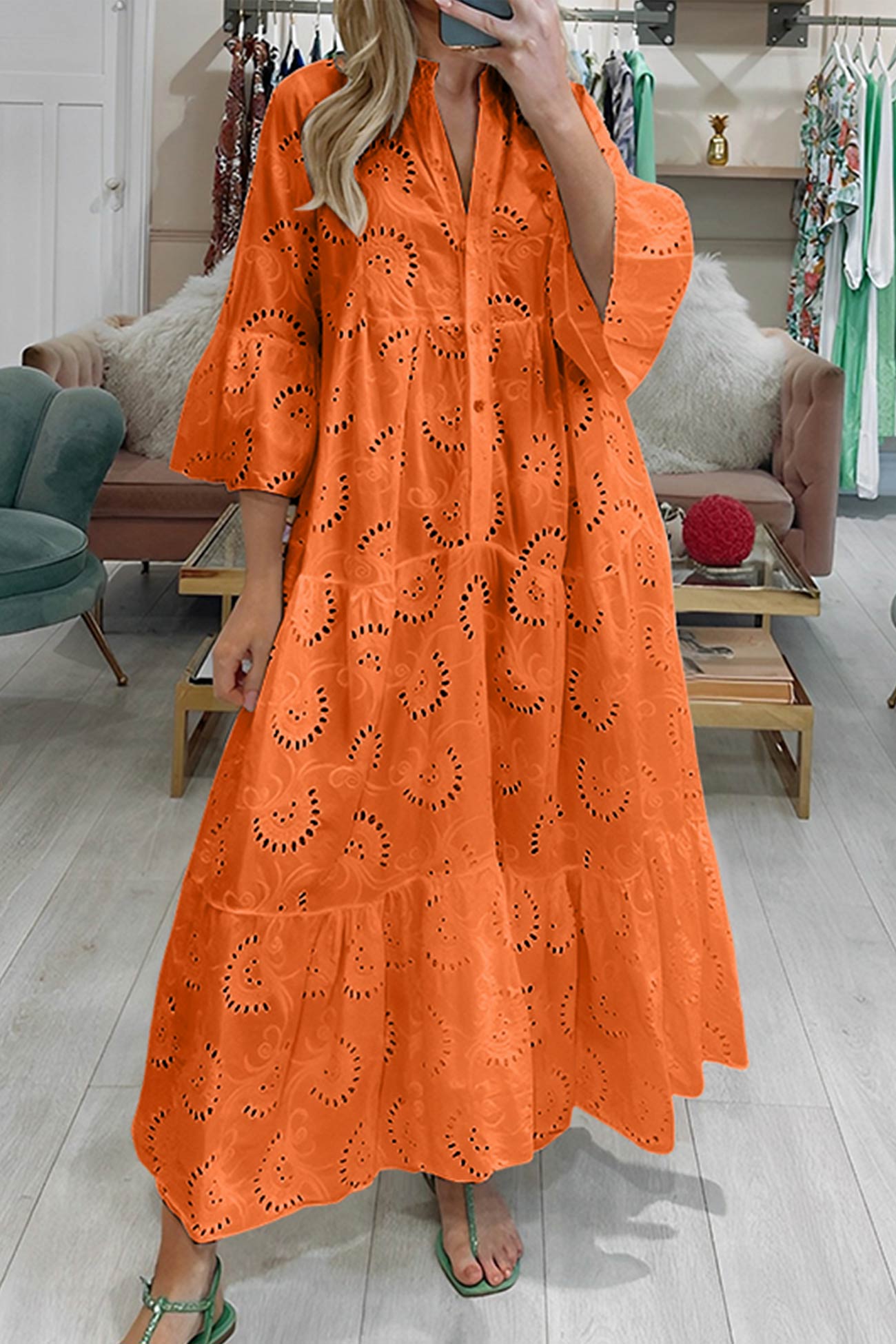 Vrouwen - Maxi Jurk - Ademend Katoen - Zomer Boho Stijl - DERYA EDGE