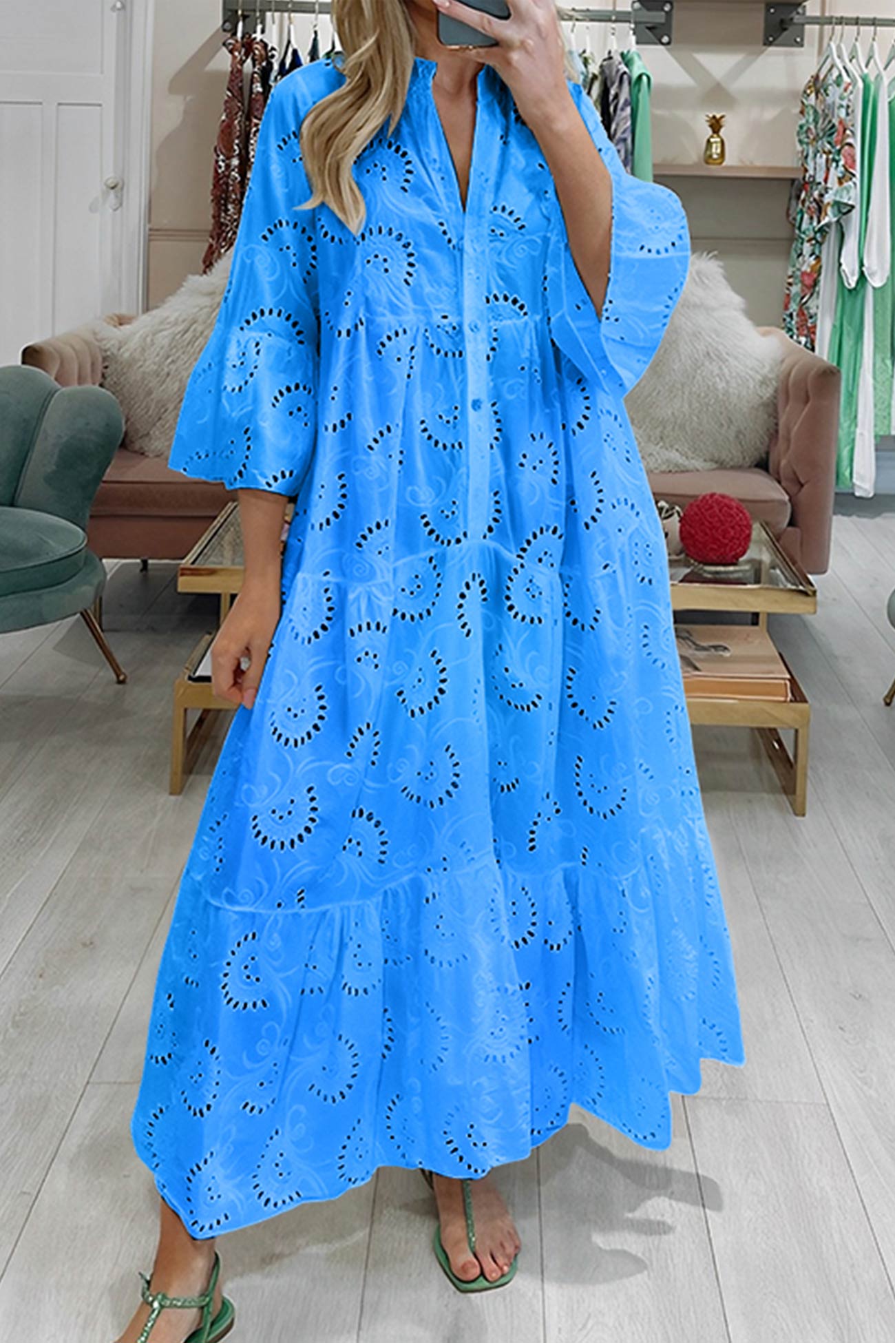Vrouwen - Maxi Jurk - Ademend Katoen - Zomer Boho Stijl - DERYA EDGE